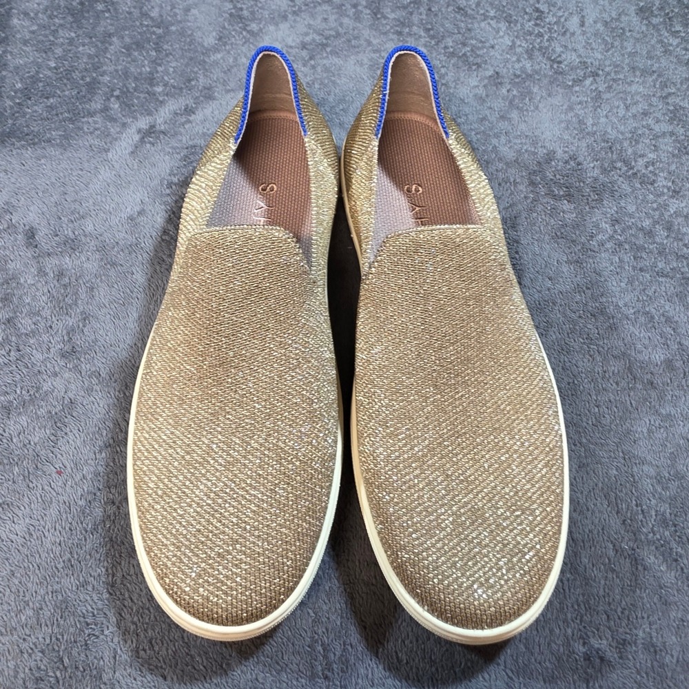 Rothy's Sneaker Womens 9.5 The Original Gold Twill casual Clmfort Quiet Luxury